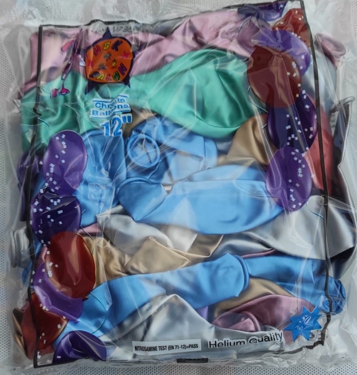 toptan hbk krom balon karışık 12 inç 50 li